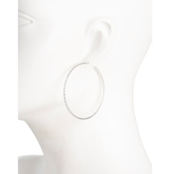 MIA FIORE Silver Made In Italy Sterling Silver Endless Hoop Earrings - Picture 2 of 2